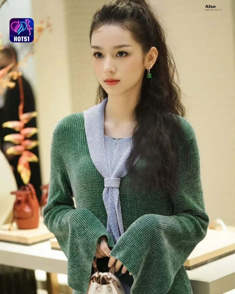  Beautiful Stunning Kecantikan Foto Zhou Ye di Platform HOT51 